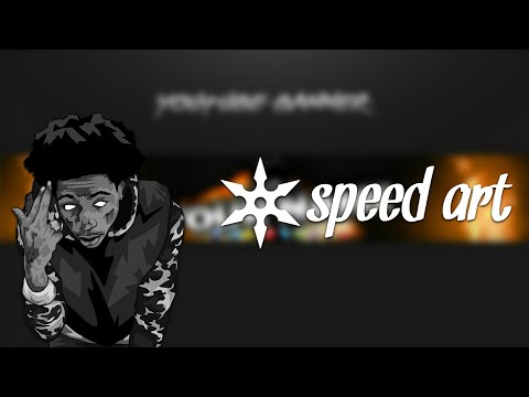 How To Make Youtube Channel Art Speed Art დავბრუნდი ბანერებით ☺